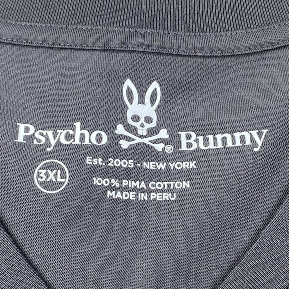 Psycho Bunny T Shirt Mens 3XL Gray 100% Pima Cotton Classic Embroidered Logo - Picture 7 of 9